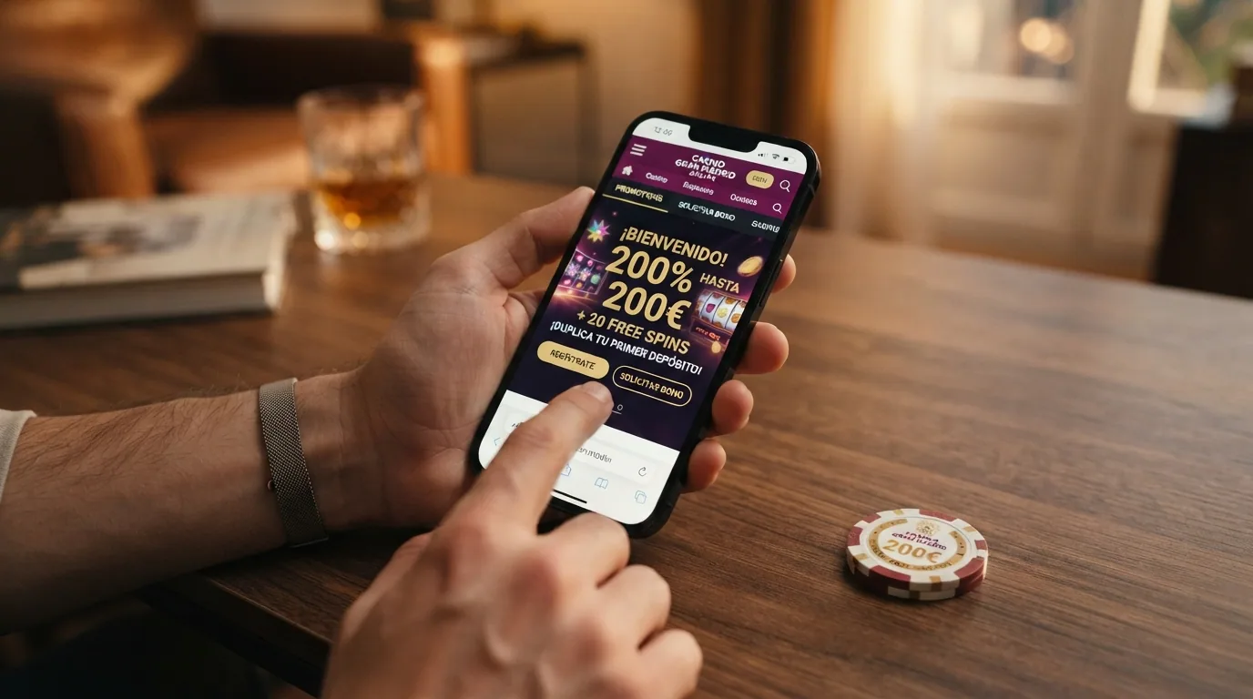 Sección de promociones de Casino Gran Madrid Online con el bono de bienvenida destacado