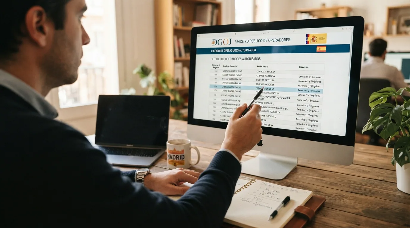 Captura de pantalla del registro público de operadores de la DGOJ en ordenacionjuego.es