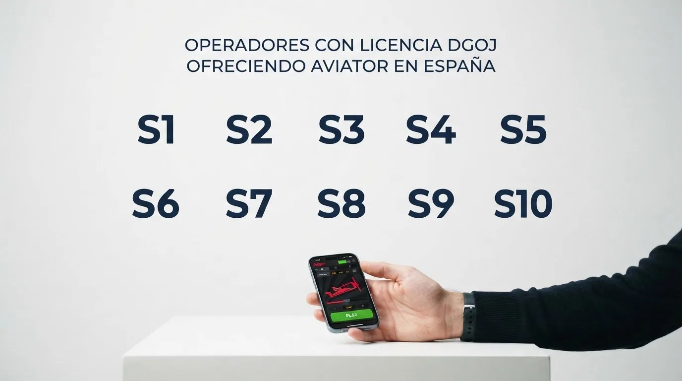 Mosaico con los logotipos de los 10 operadores DGOJ del ranking ordenados en dos filas de cinco sobre un fondo limpio