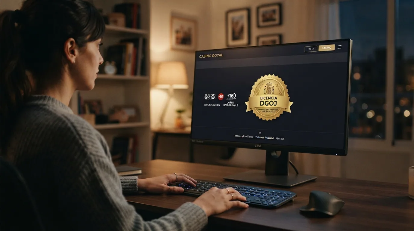 Captura del sello de licencia DGOJ en el pie de la web de un casino online espanol