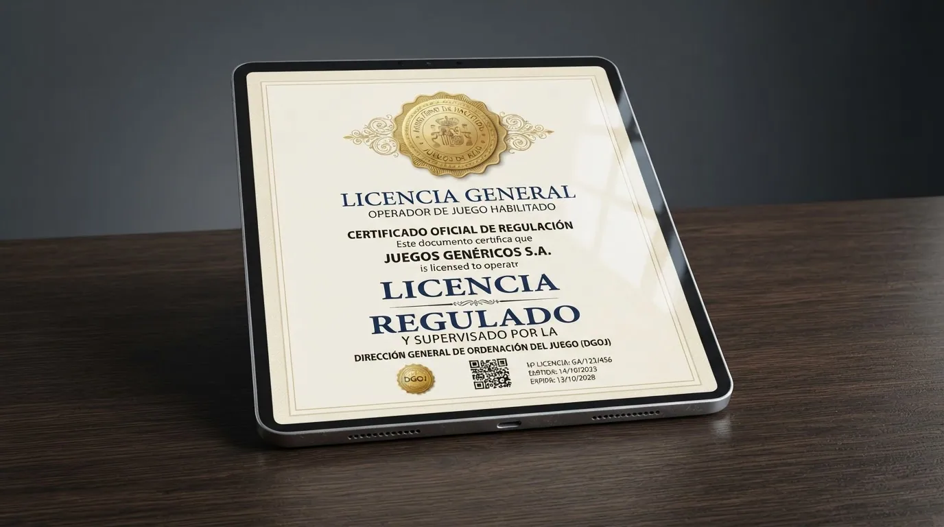 Logotipo oficial de la Dirección General de Ordenación del Juego junto al dominio .es en la barra de direcciones de un navegador
