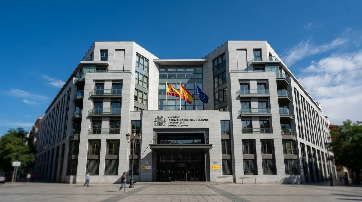 El edificio del Ministerio de Derechos Sociales, Consumo y Agenda 2030 en Madrid, sede de la DGOJ
